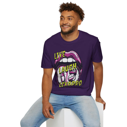 Live Laugh Lexapro | Unisex Softstyle T-Shirt Purple