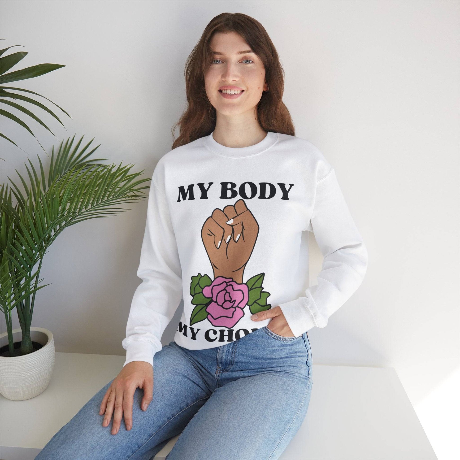 My Body, My Choice Crewneck Sweatshirt White