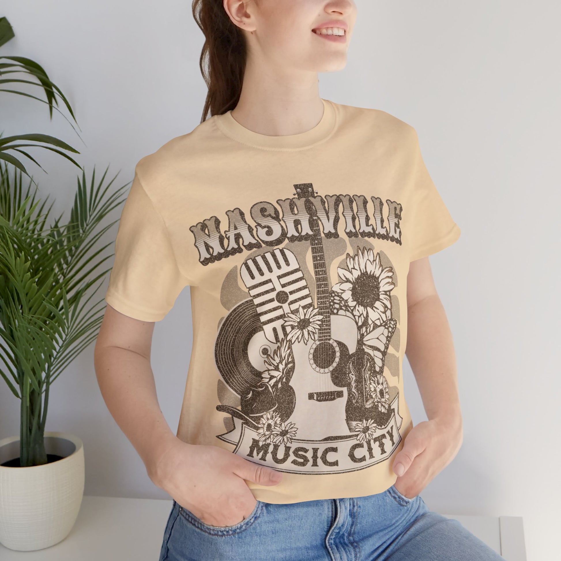 Nashville Music City T-Shirt Soft Cream