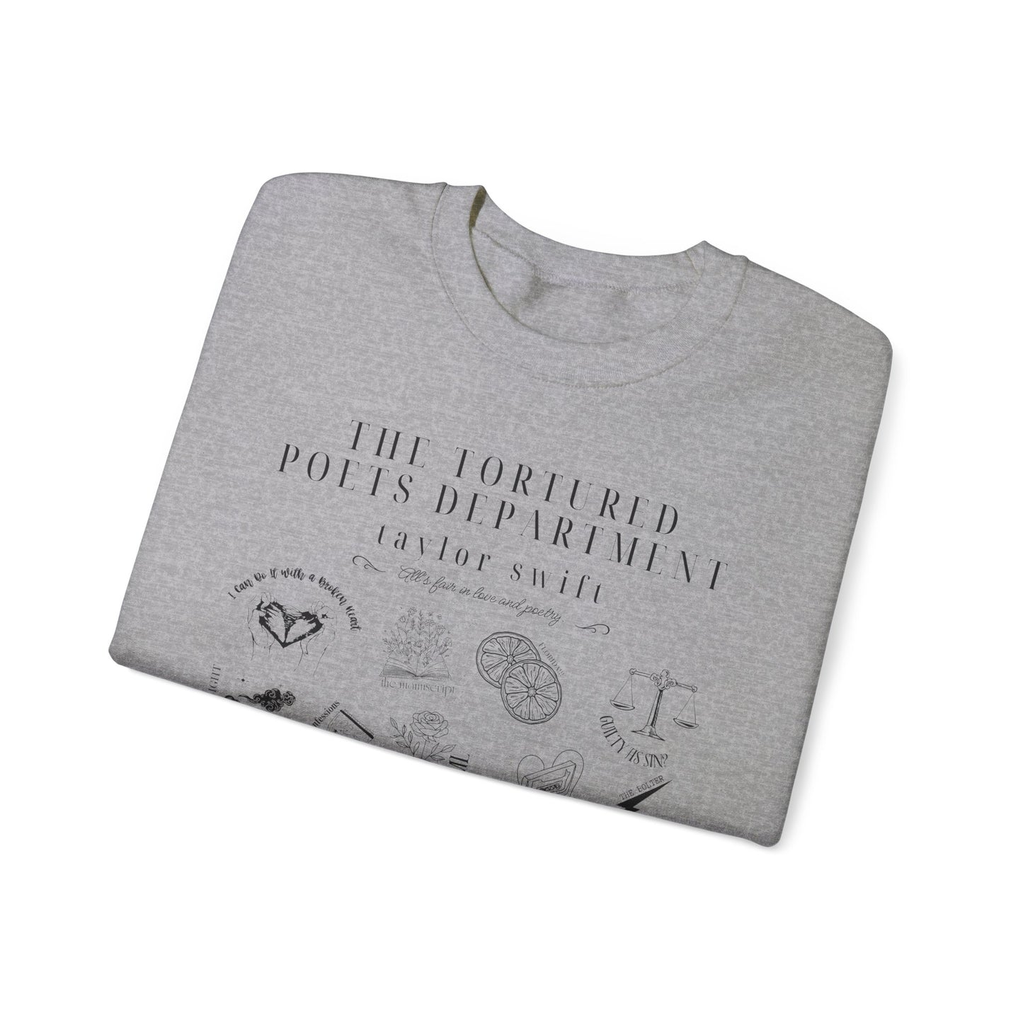 Taylor Swift TTPD Tracklist Sweatshirt Sport Grey