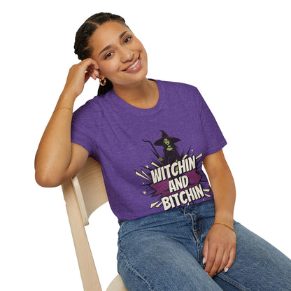 Witchin and Bitchin T-Shirt Heather Purple
