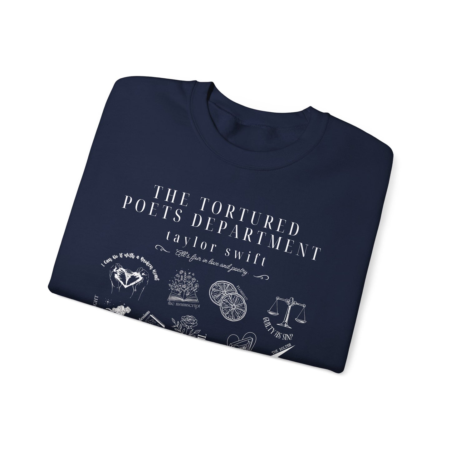 Taylor Swift TTPD Tracklist Sweatshirt Navy