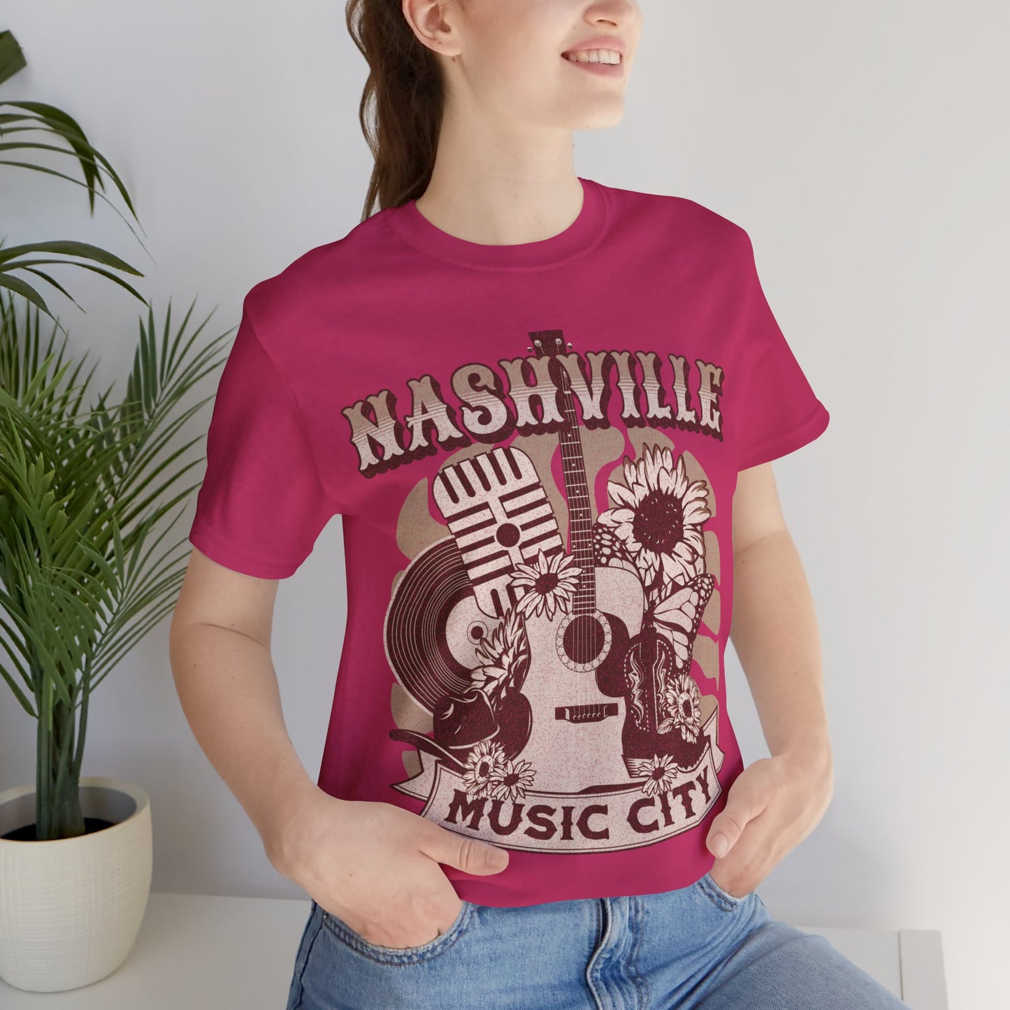 Nashville Music City T-Shirt Berry