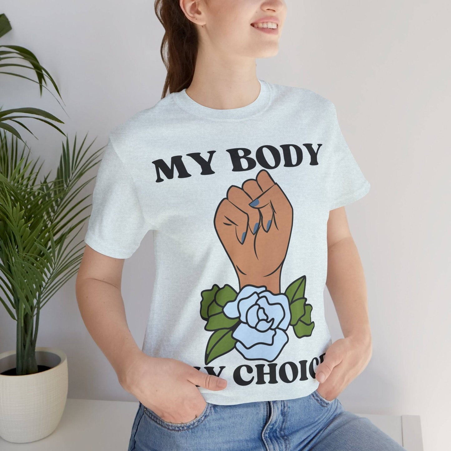 My Body, My Choice T-Shirt Heather Ice Blue