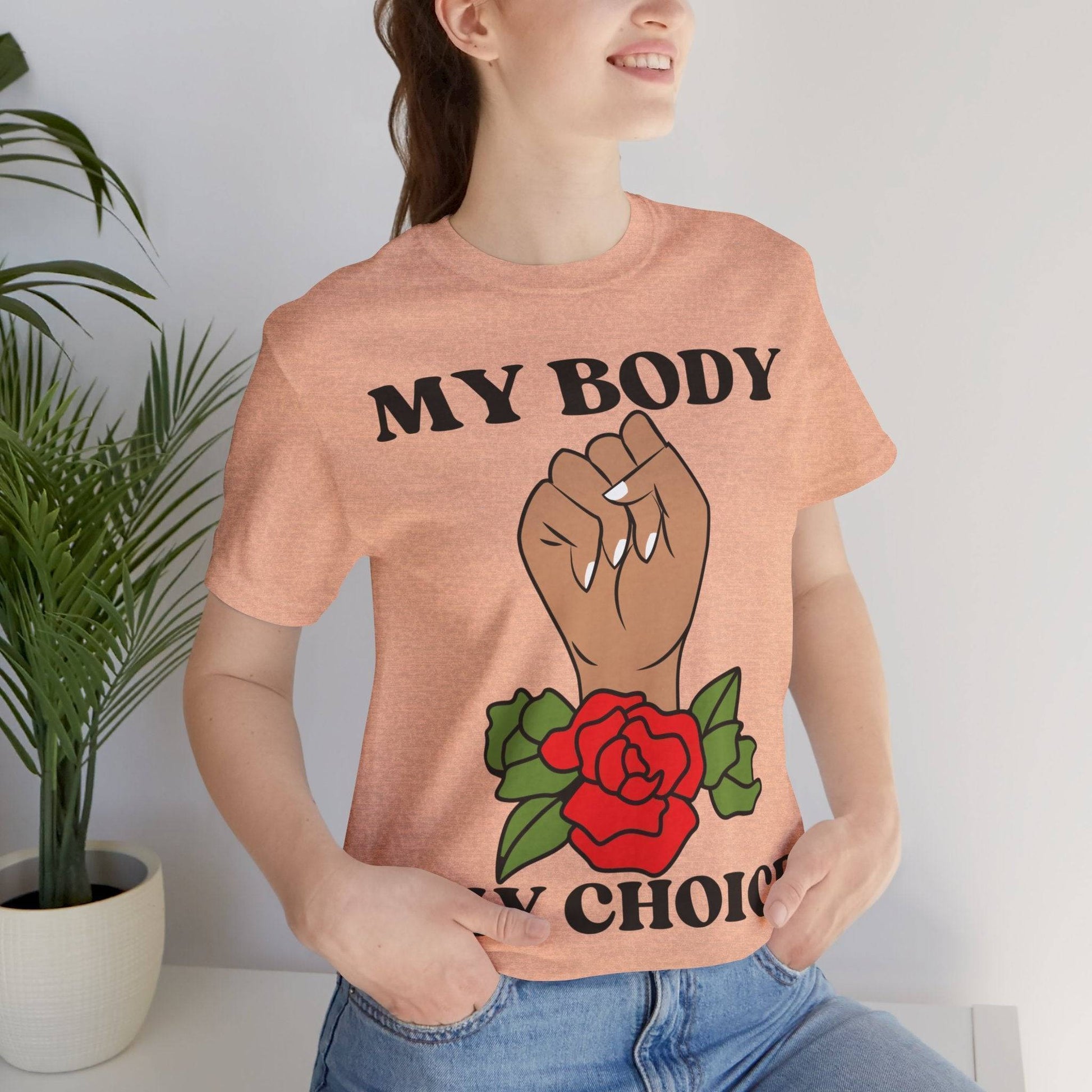 My Body, My Choice T-Shirt Heather Peach
