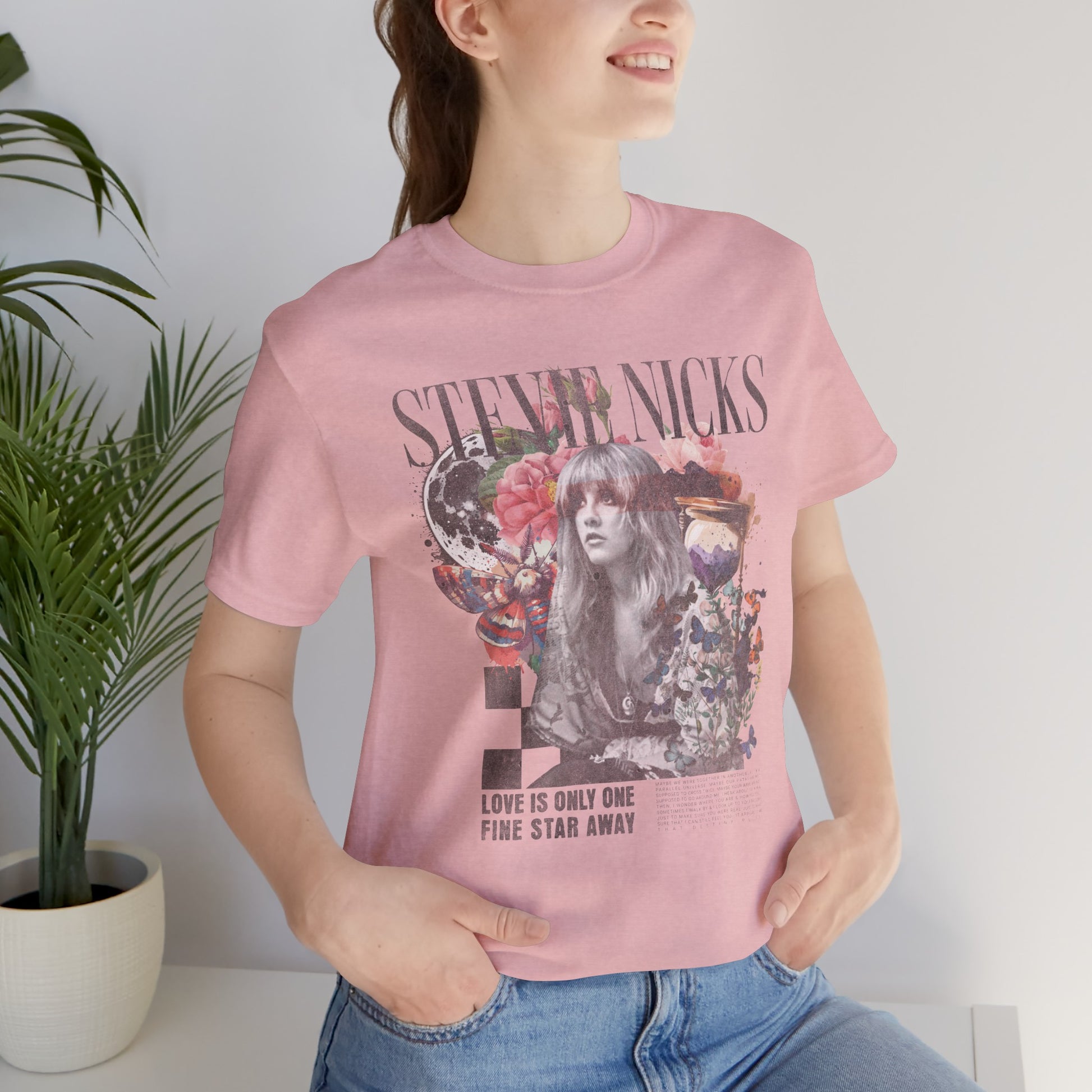 Stevie Nicks Unisex Jersey T-Shirt Heather Pink