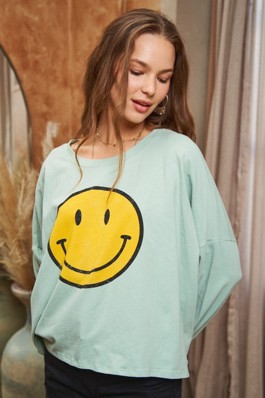 Smiley Face Cop Top Mint