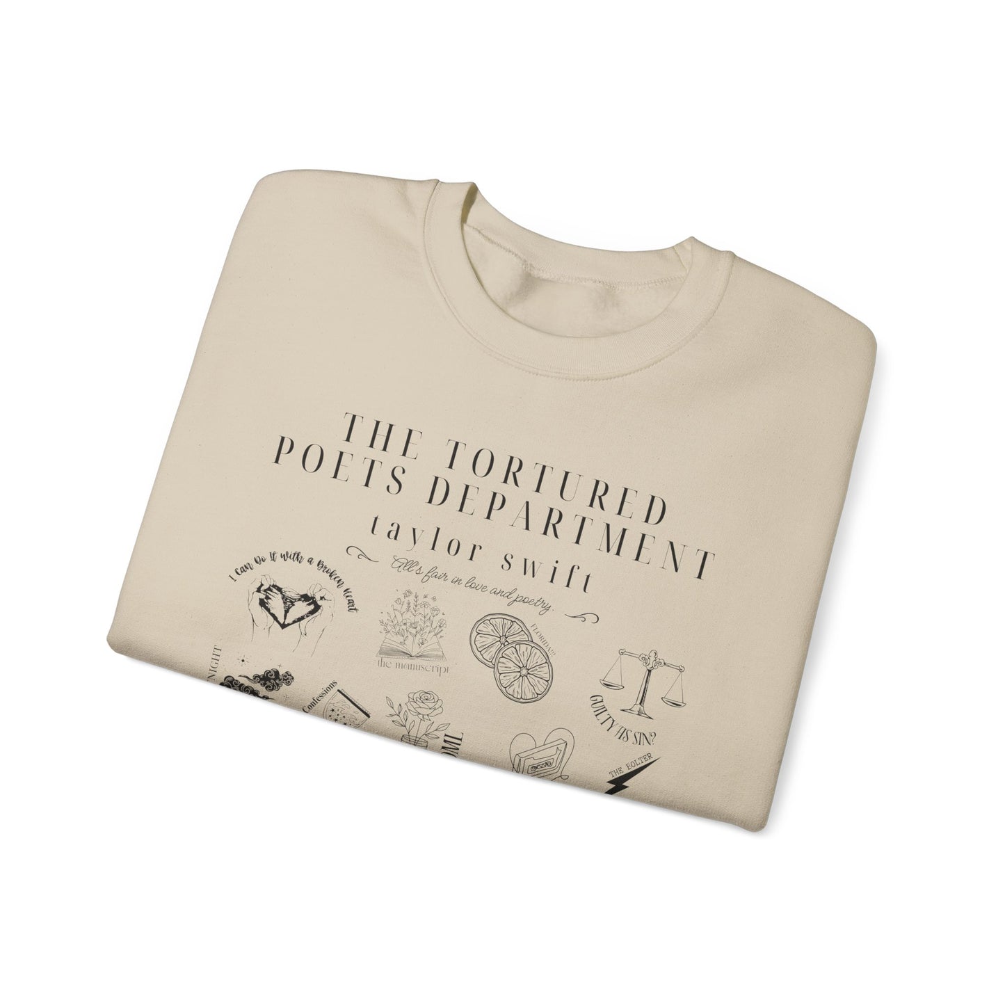 Taylor Swift TTPD Tracklist Sweatshirt Sand