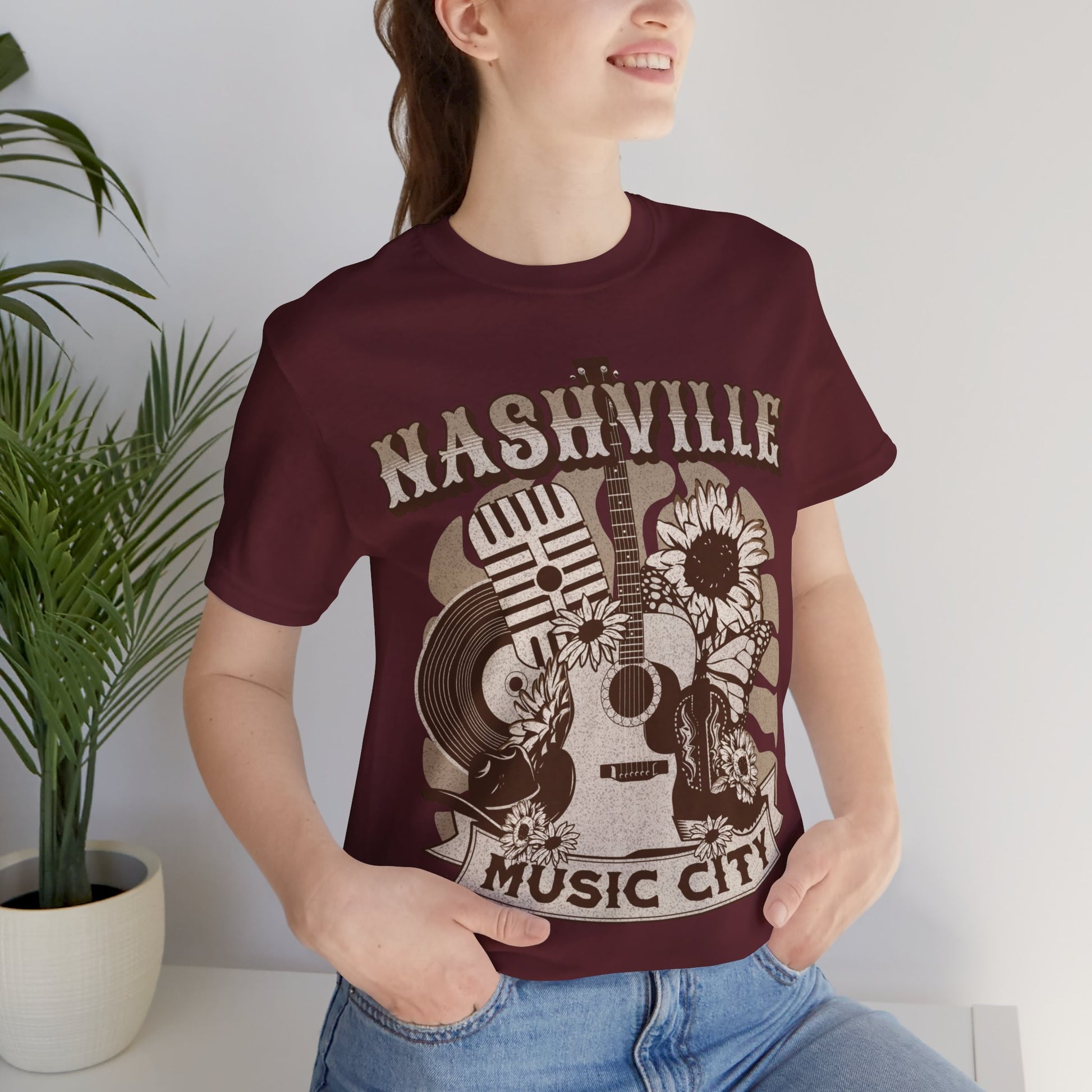 Nashville Music City T-Shirt Maroon