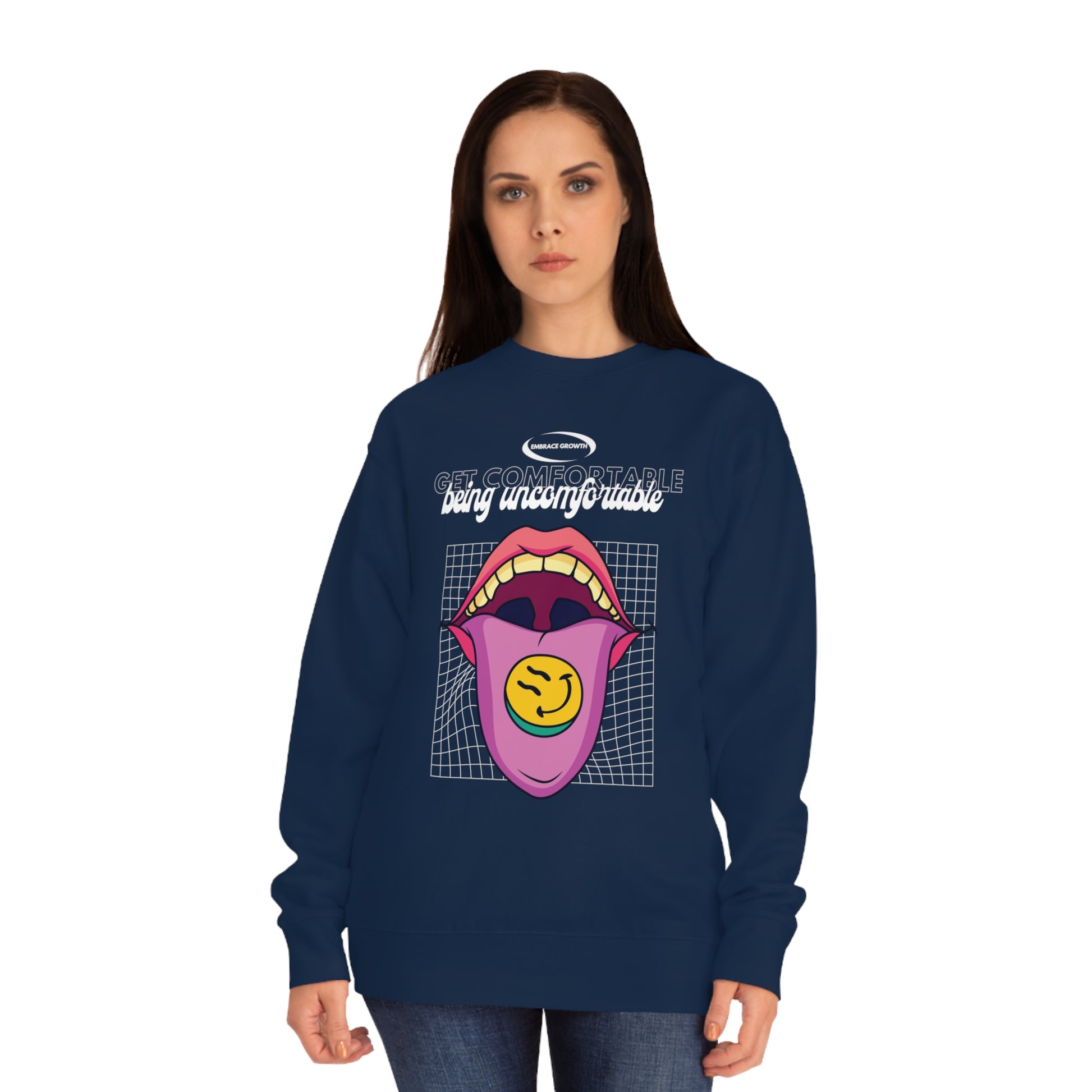 Get Comfortable Being Uncomfortable Sweatshirt Navy Blazer