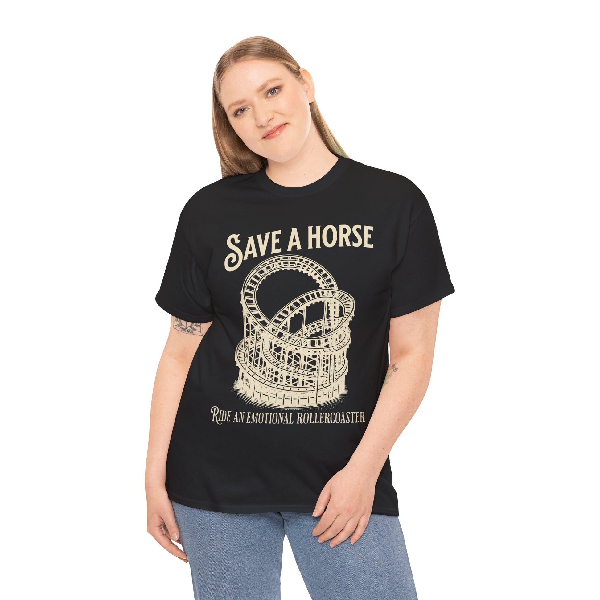 Save a Horse Ride an Emotional Rollercoaster T-shirt Black