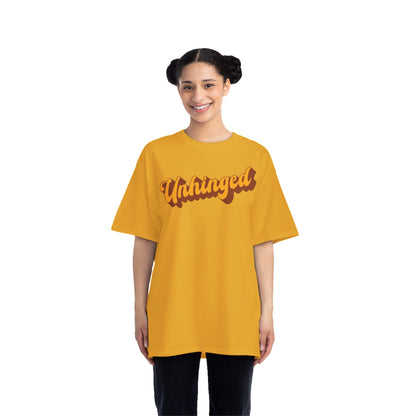 Retro "Unhinged" Oversized Graphic Tee Gold