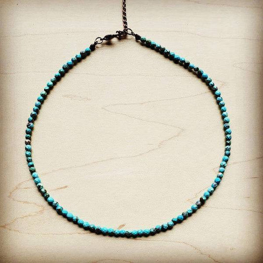 Jasper Collar Length Beaded Necklace blue 1