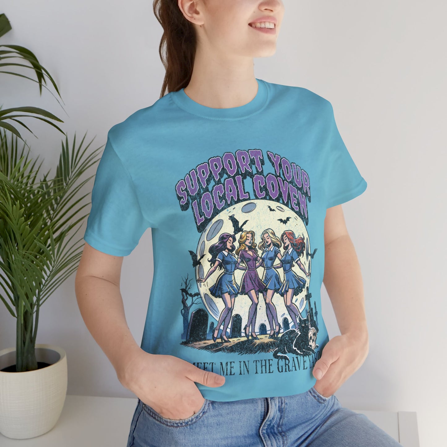 Support Your Local Coven Unisex Jersey Short Sleeve Tee Turquoise