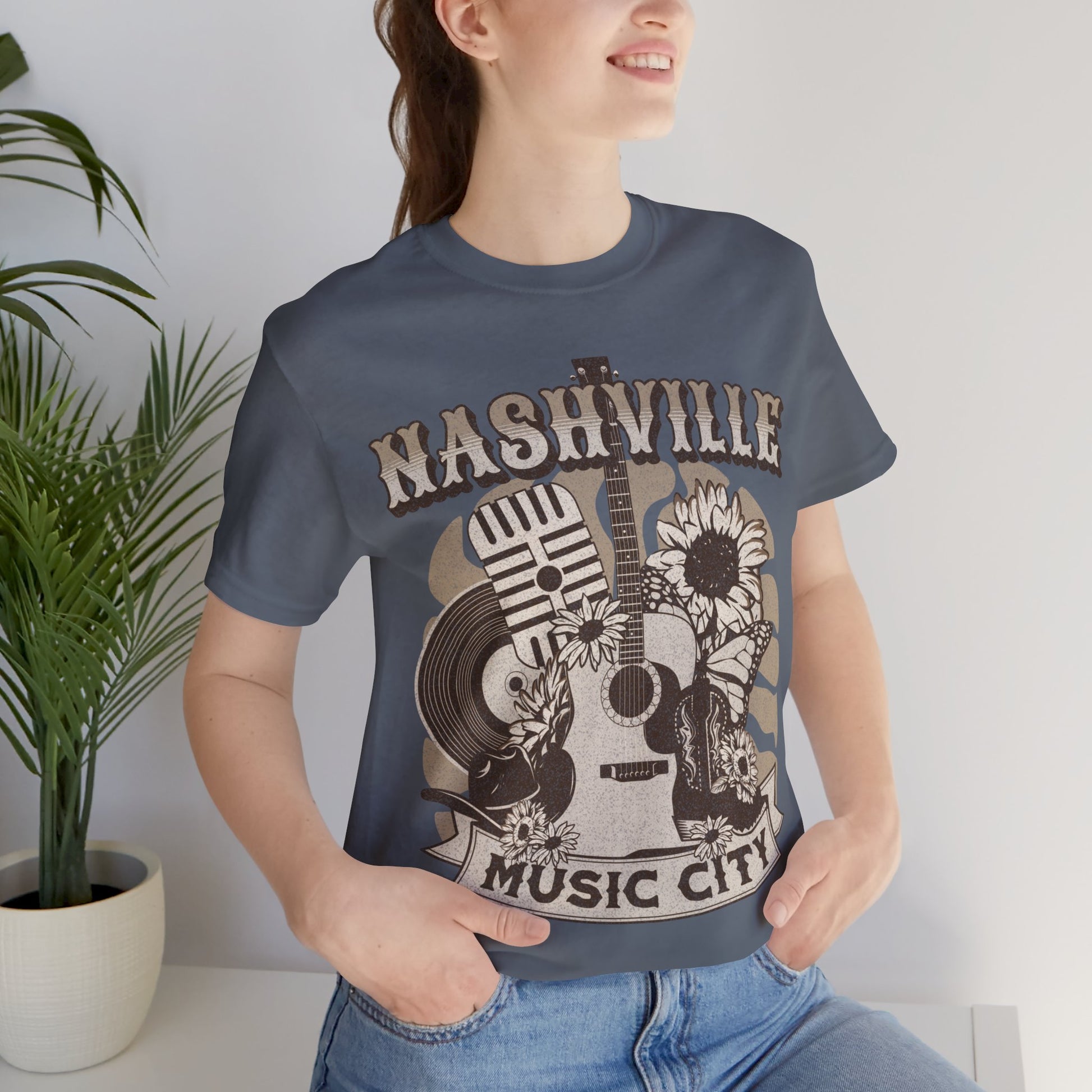 Nashville Music City T-Shirt Steel Blue