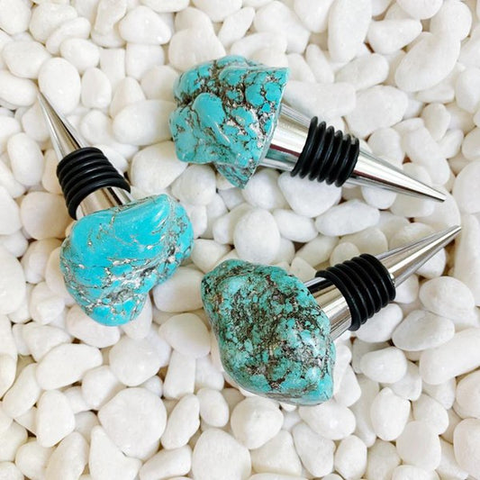 Natural Stone Wine Stopper Turquoise OS