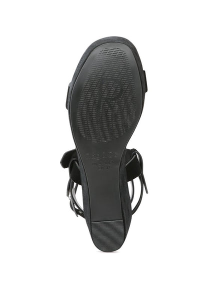 Rag & Co Portia Leather Wedge Sandal