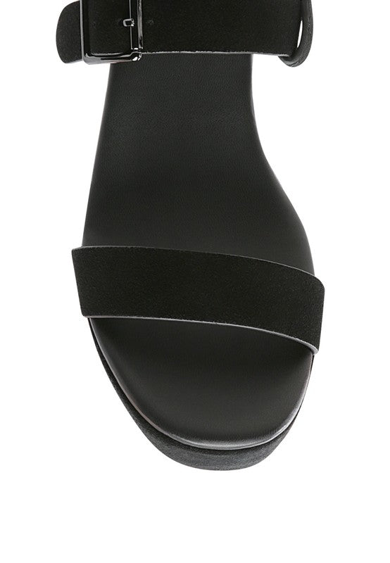 Rag & Co Portia Leather Wedge Sandal
