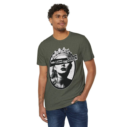 Taylor Swift | God Save the Queen | Unisex | Recycled | Organic T-Shirt Heather Military Green