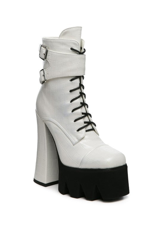 Girl at the Rock Show Block Boot White