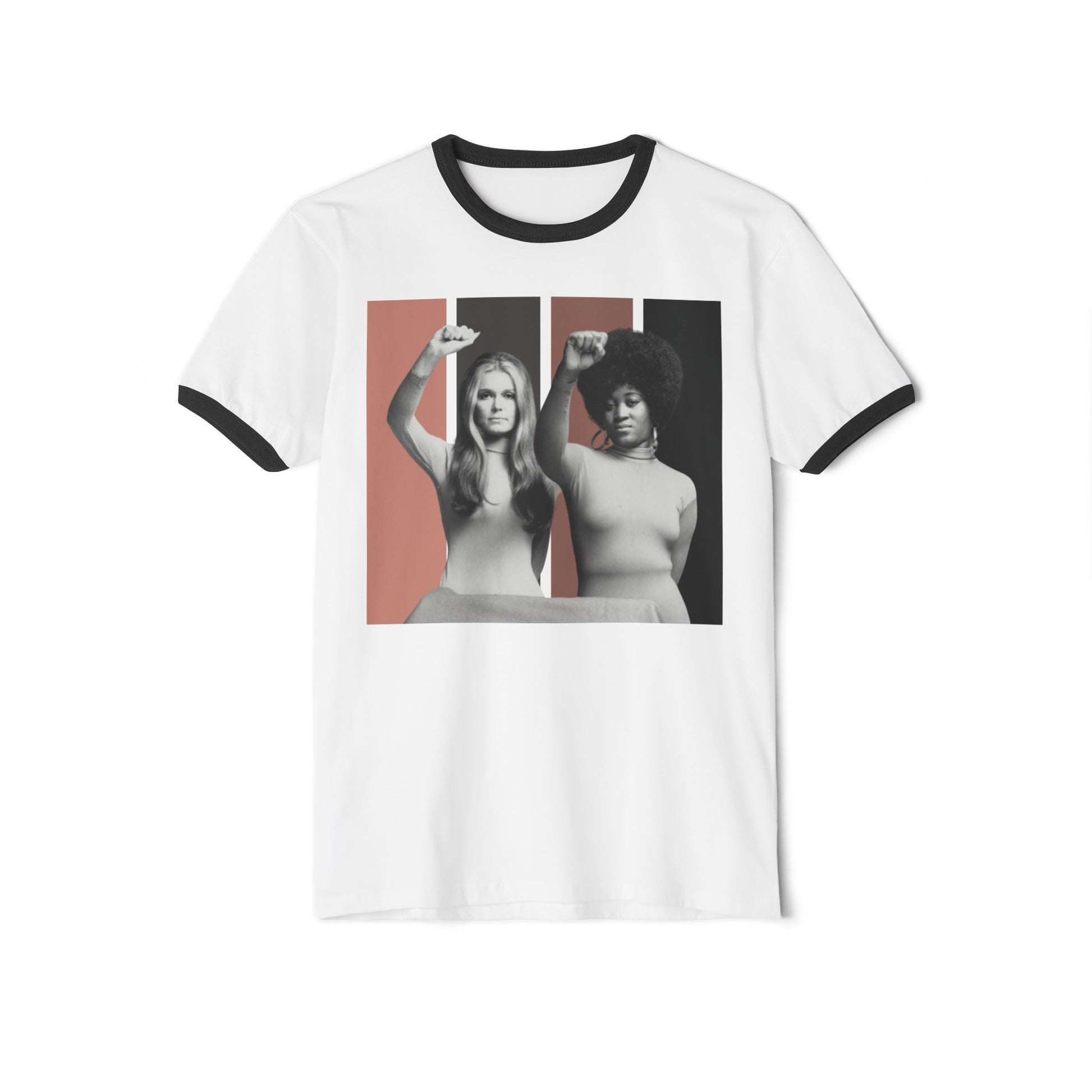 Feminist Icon Retro Ringer Tee White Black