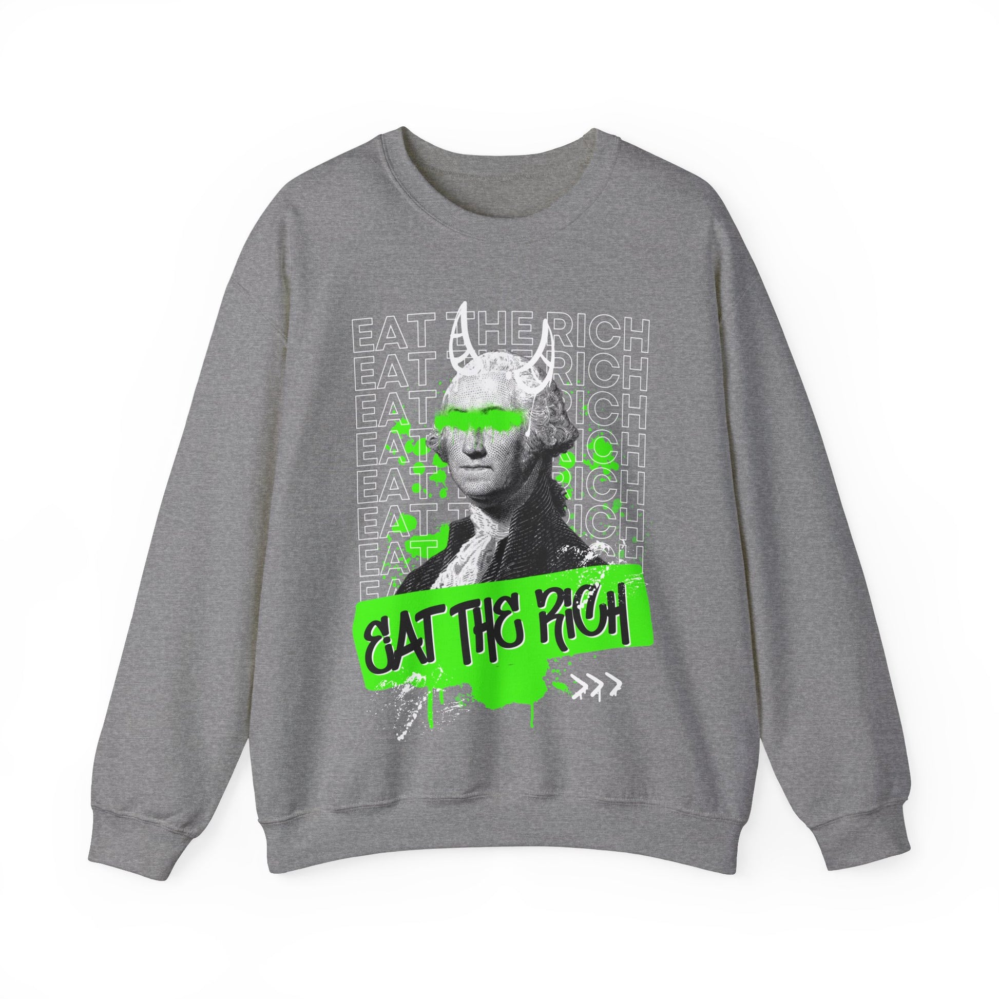 Eat the Rich Graffiti Sweatshirt Graphite Heather