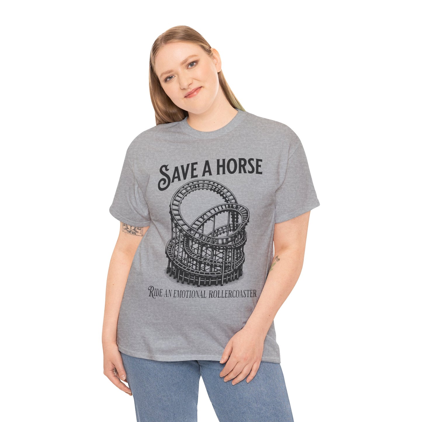 Save a Horse Ride an Emotional Rollercoaster T-shirt Sport Grey