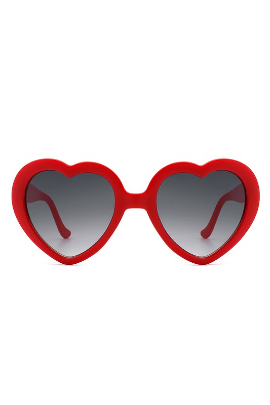 Retro Heart Sunglasses Red OneSize