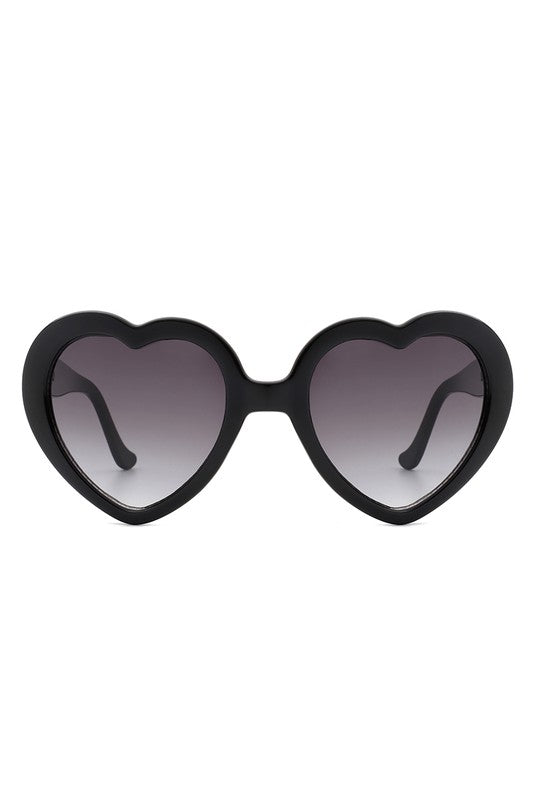 Retro Heart Sunglasses Black OneSize