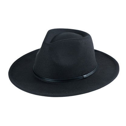 Classic Suede Felt Fedora Hat Black One Size
