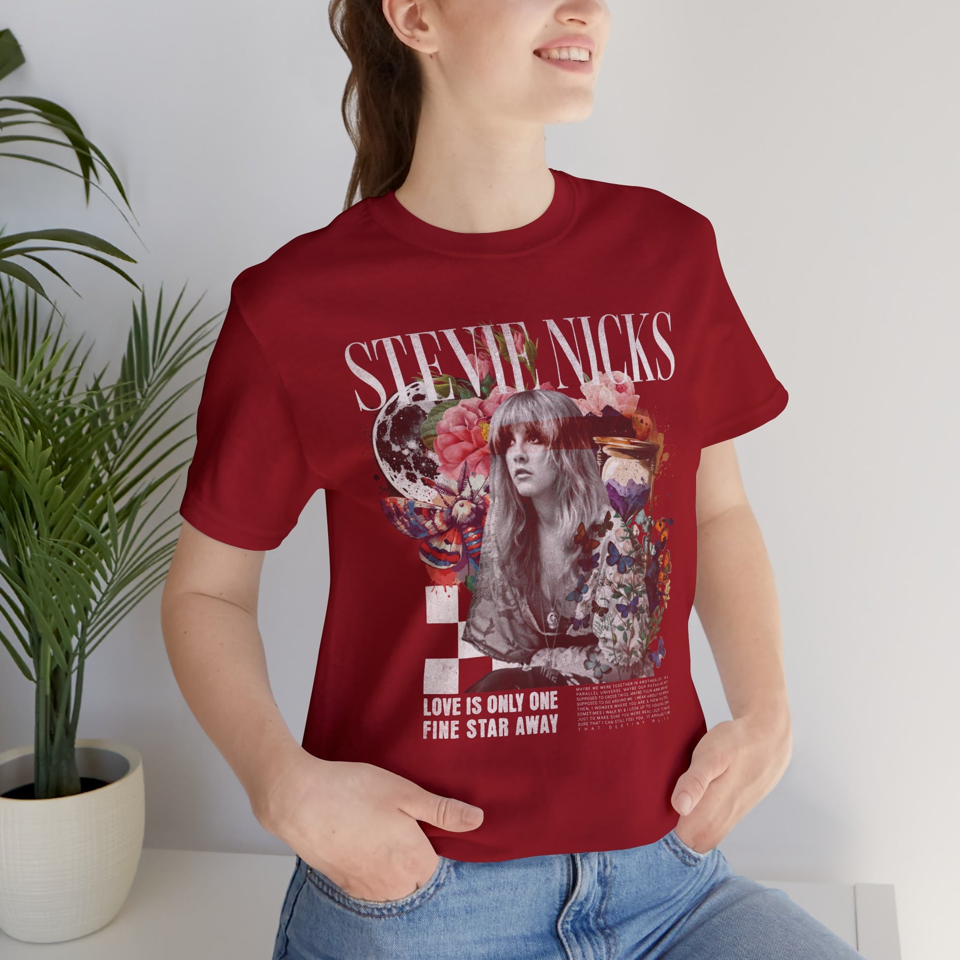 Stevie Nicks Unisex Jersey T-Shirt Canvas Red