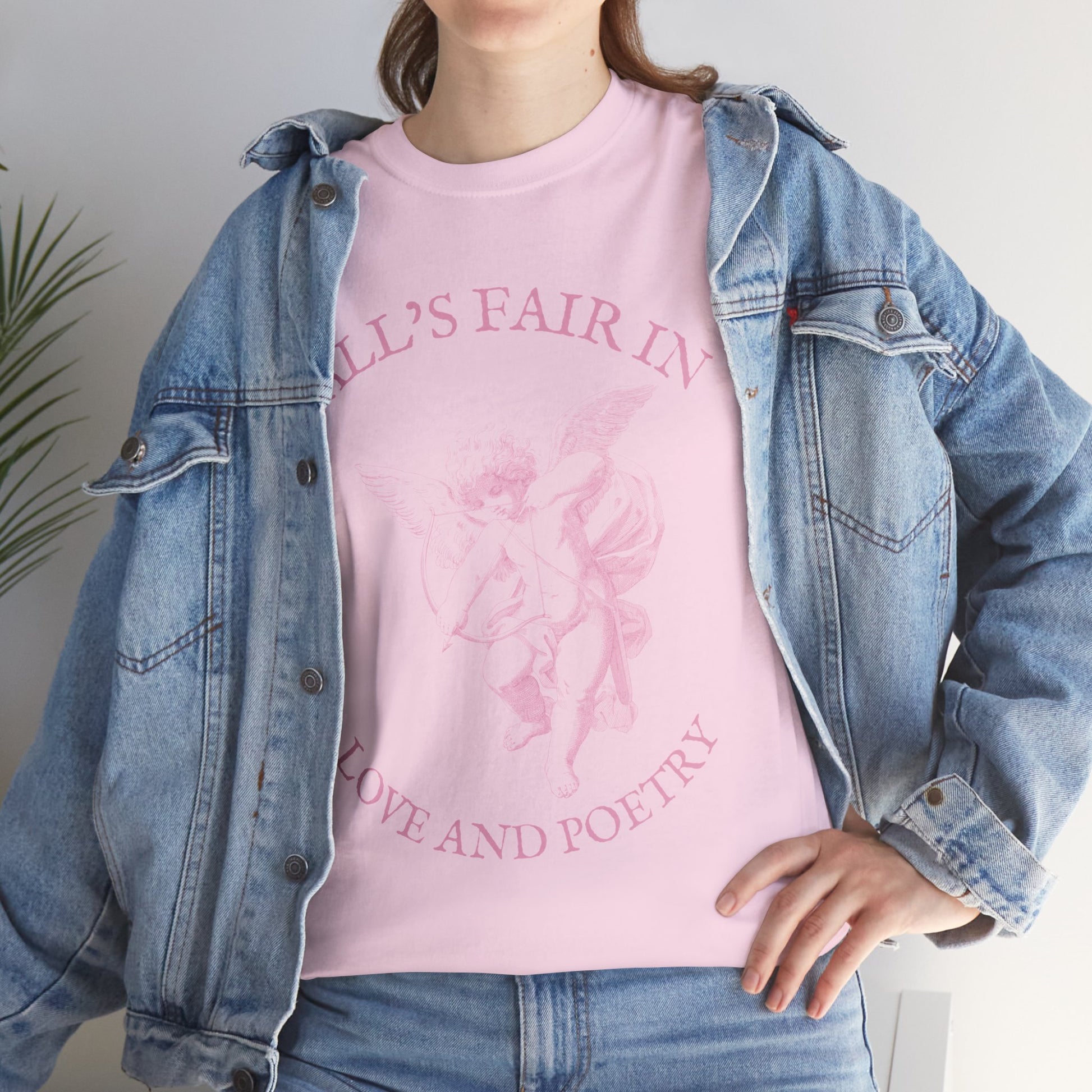 All's Fair in Love and Poetry T-Shirt Light Pink