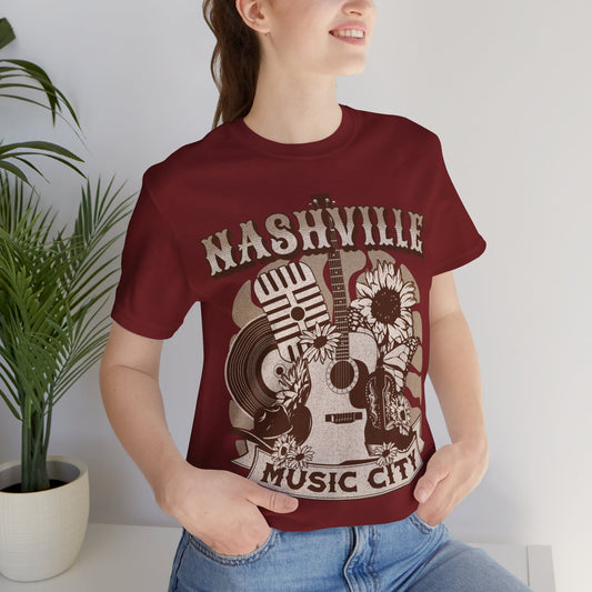 Nashville Music City T-Shirt Cardinal