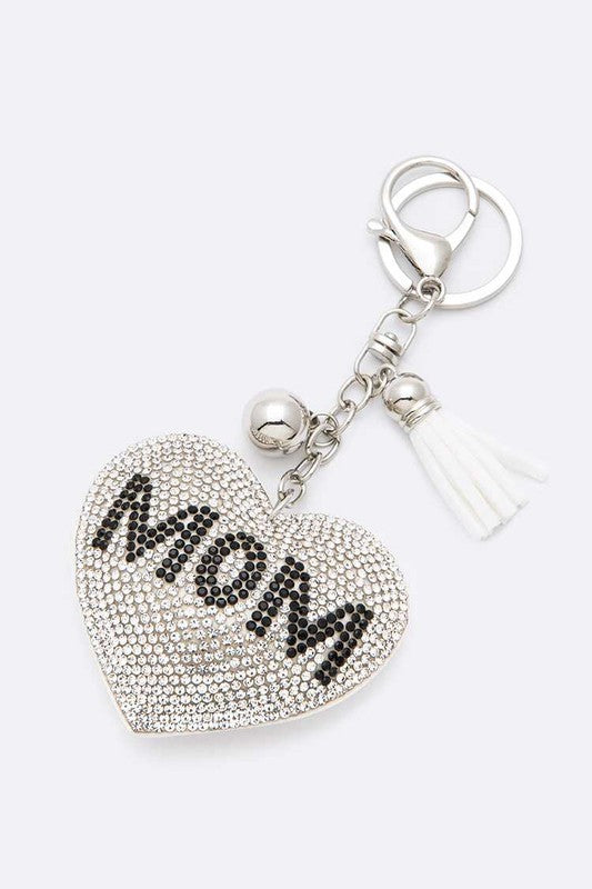 Crystal Mom Keychain White O S