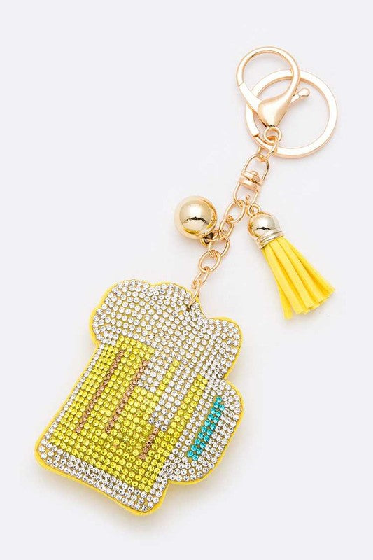 Crystal Beer Keychain Yellow O S