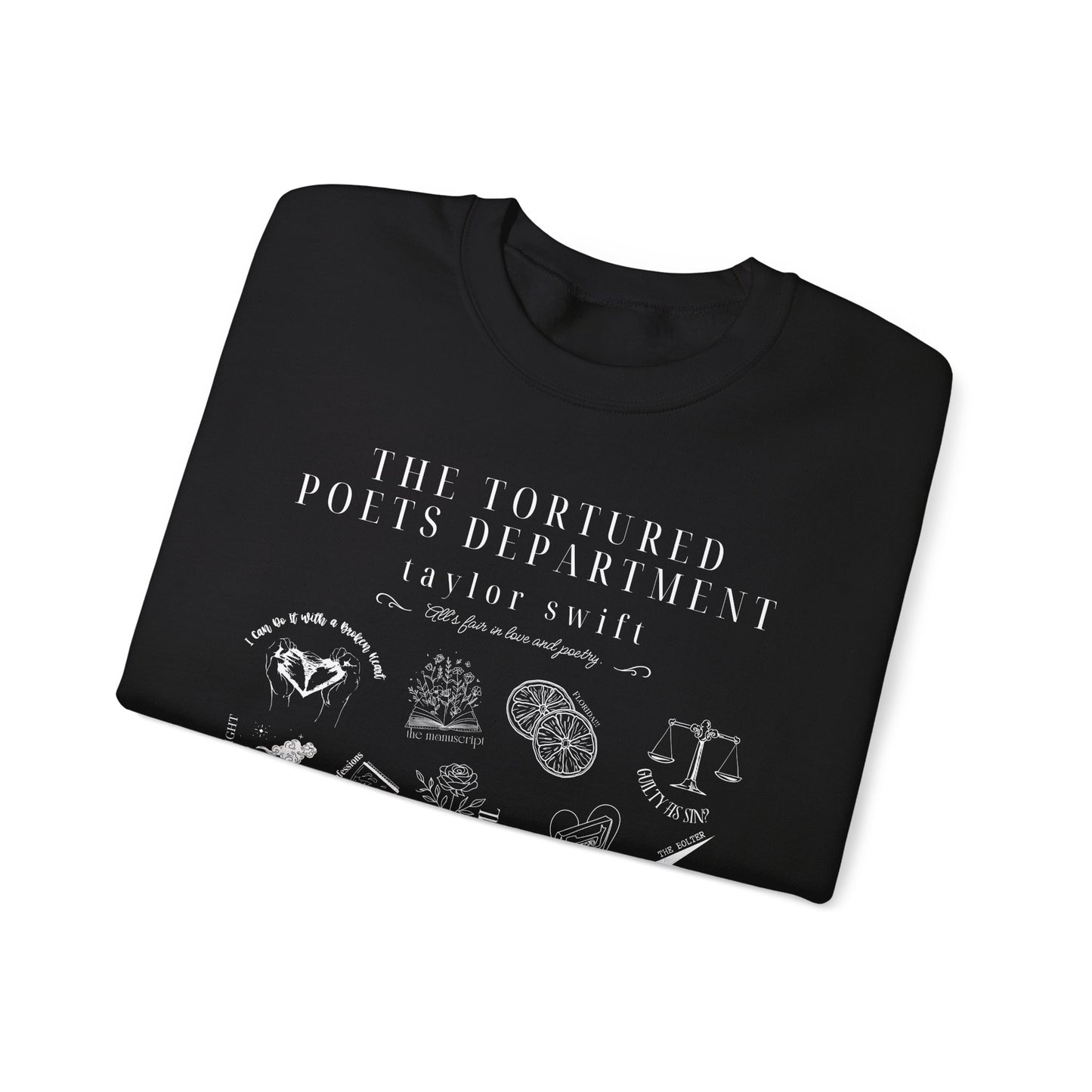 Taylor Swift TTPD Tracklist Sweatshirt Black