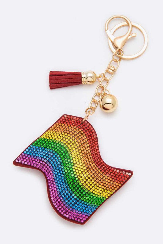 Crystal Pride Flag Keychain RAINBOW O S