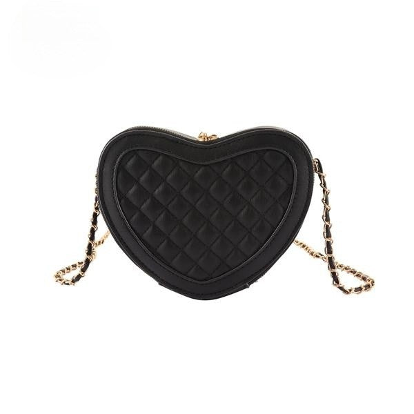 Heart Shaped Crossbody Bag Black Os