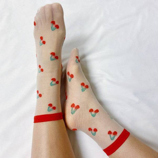 Cherry Berry Sheer Socks