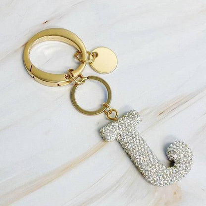 Crystal Initial Keychain J OS