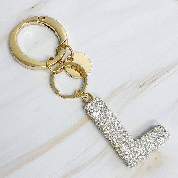 Crystal Initial Keychain L OS