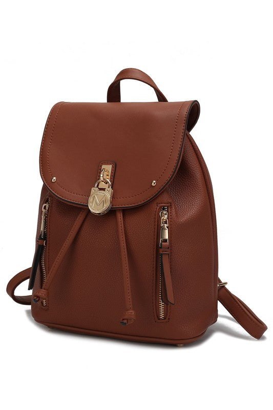 Xandria Vegan Leather Backpack Brown One Size