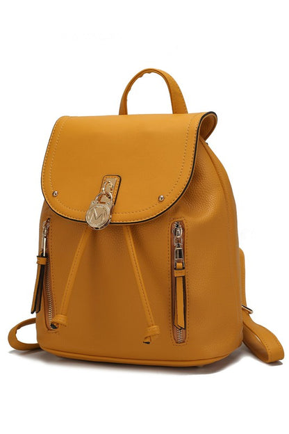 Xandria Vegan Leather Backpack Yellow One Size