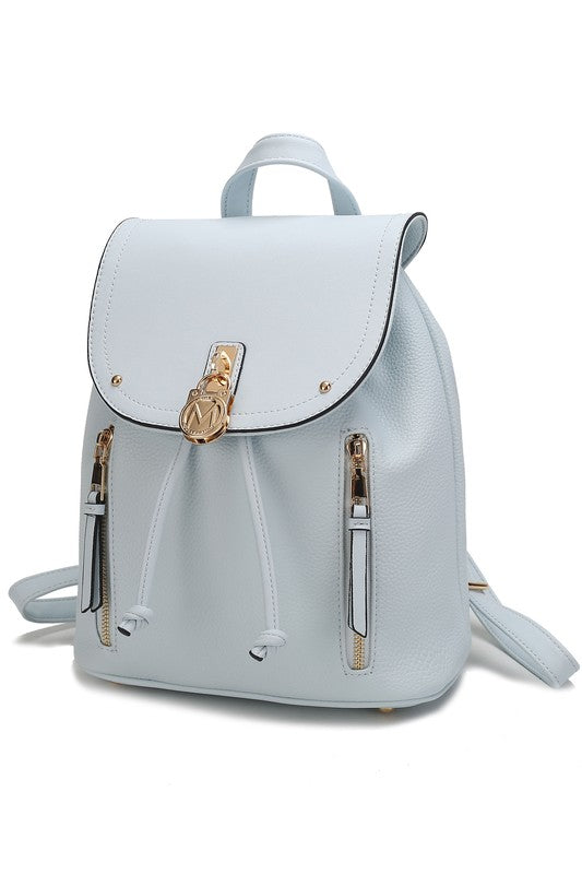 Xandria Vegan Leather Backpack Light Blue One Size