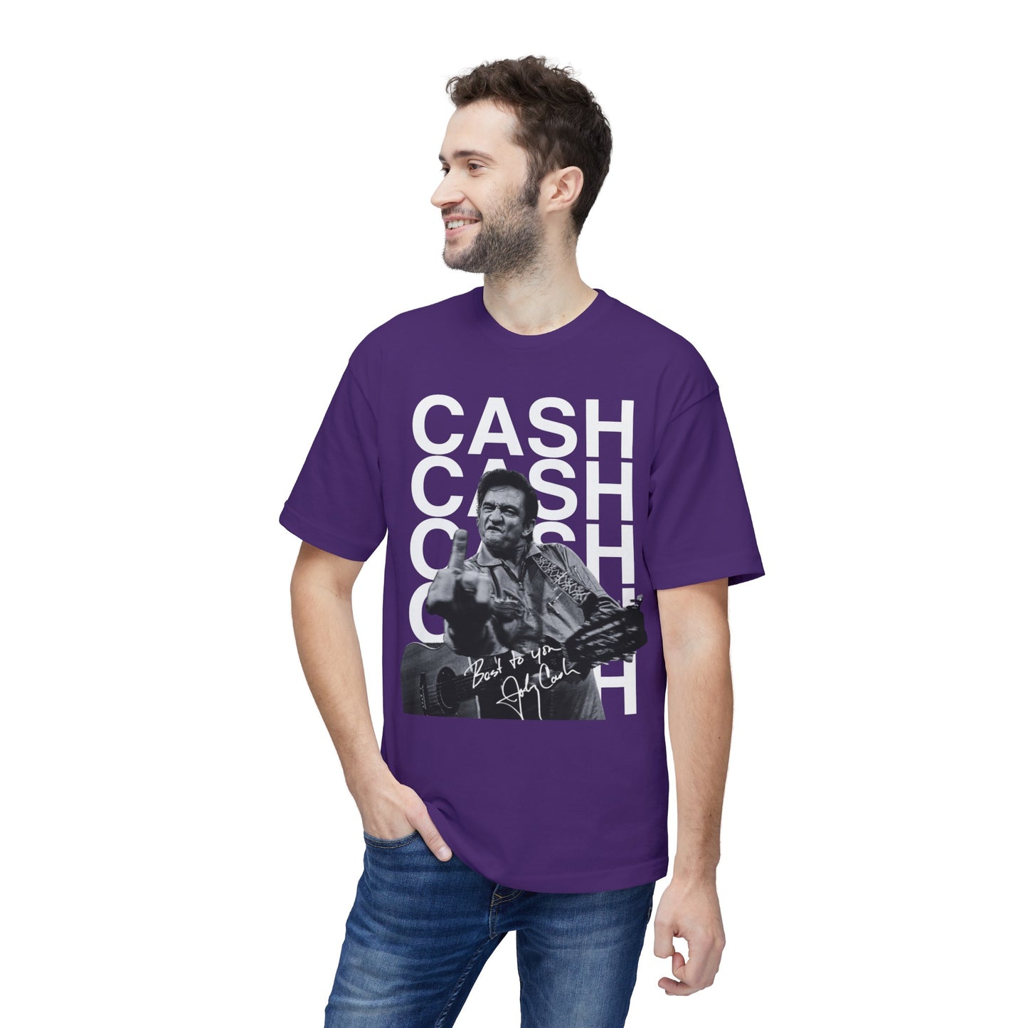 Johnny Cash T-shirt Purple