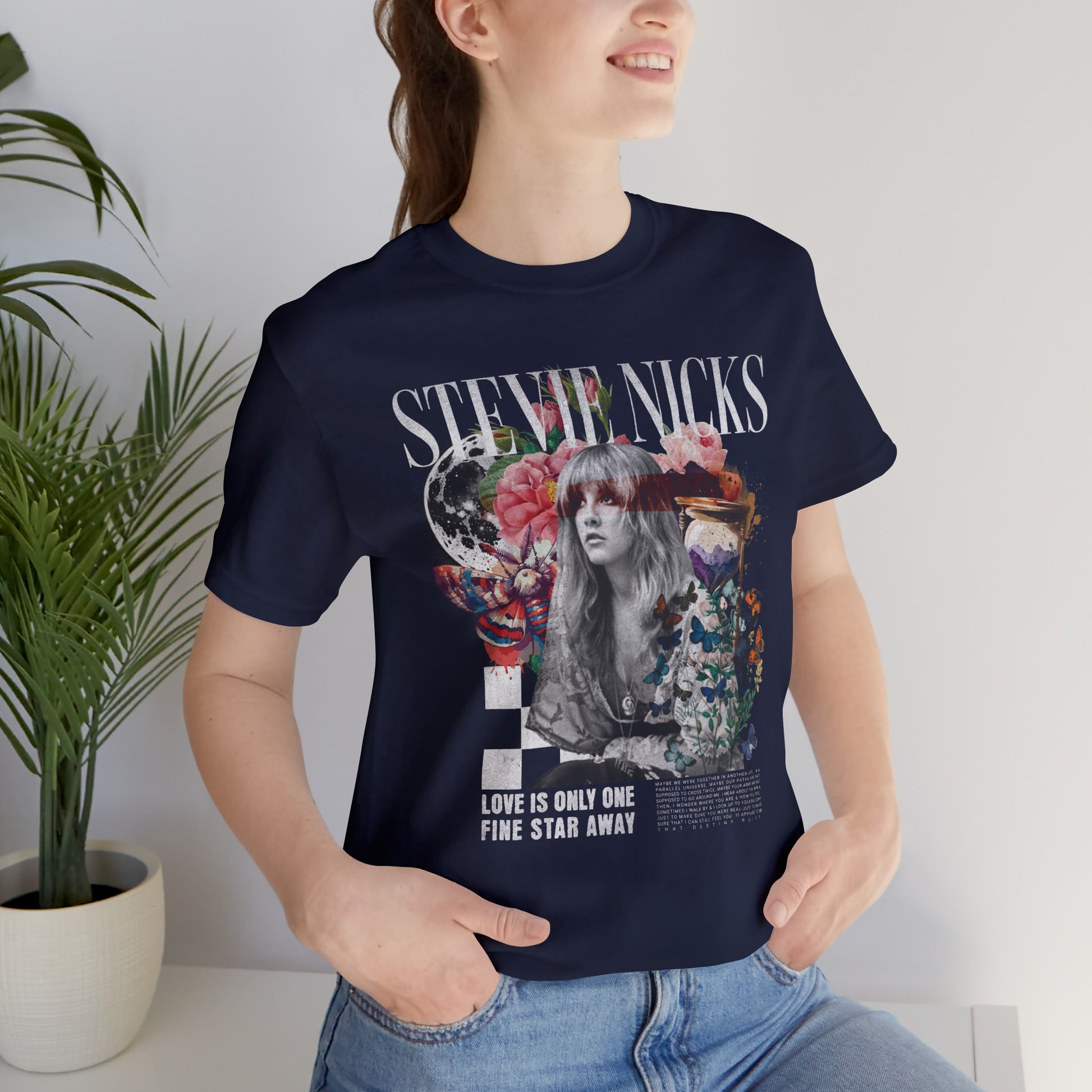 Stevie Nicks Unisex Jersey T-Shirt Navy