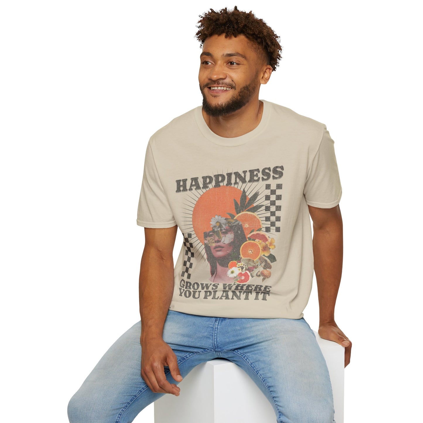 Happiness Grows Where it's Planted T-Shirt Sand