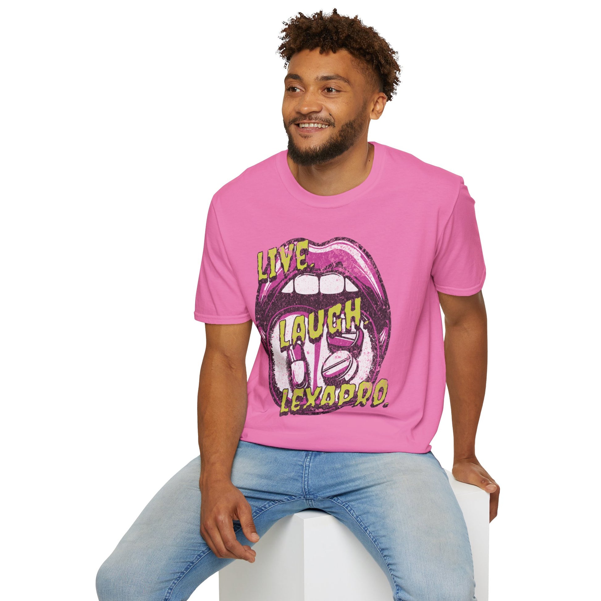 Live Laugh Lexapro | Unisex Softstyle T-Shirt Azalea