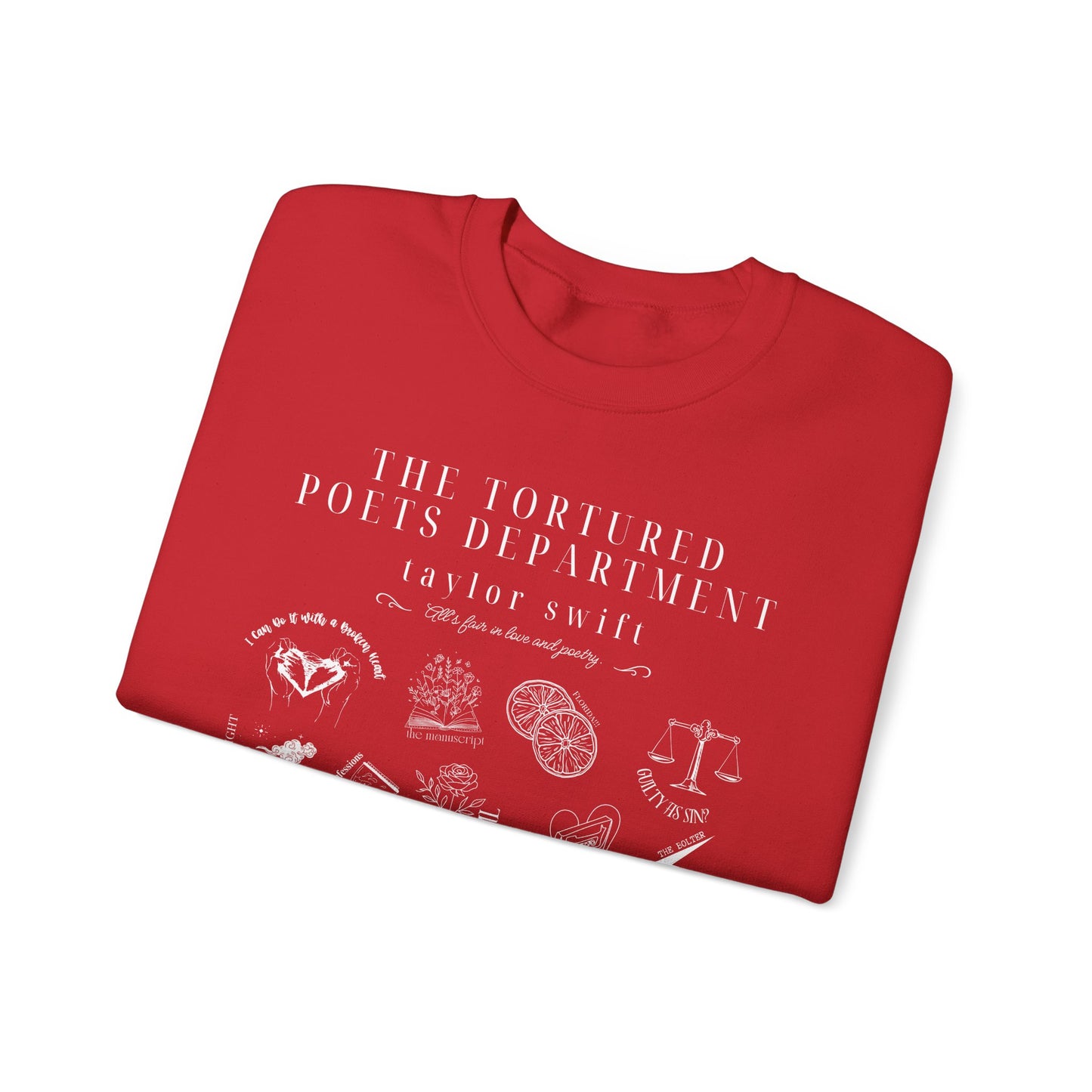 Taylor Swift TTPD Tracklist Sweatshirt Red