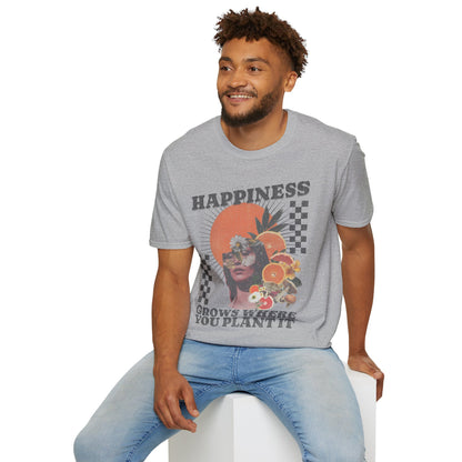 Happiness Grows Where it's Planted T-Shirt Sport Grey